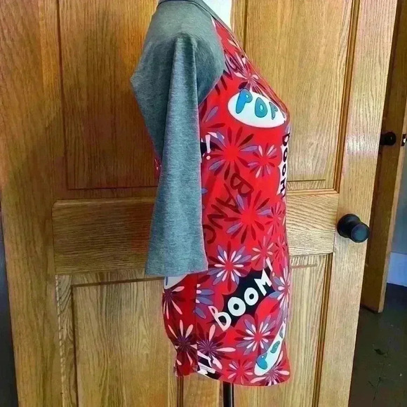 Lula Roe Women's Top - Randy - XX-Small - Red, White & Blue Fireworks NWT - Picture 6 of 10